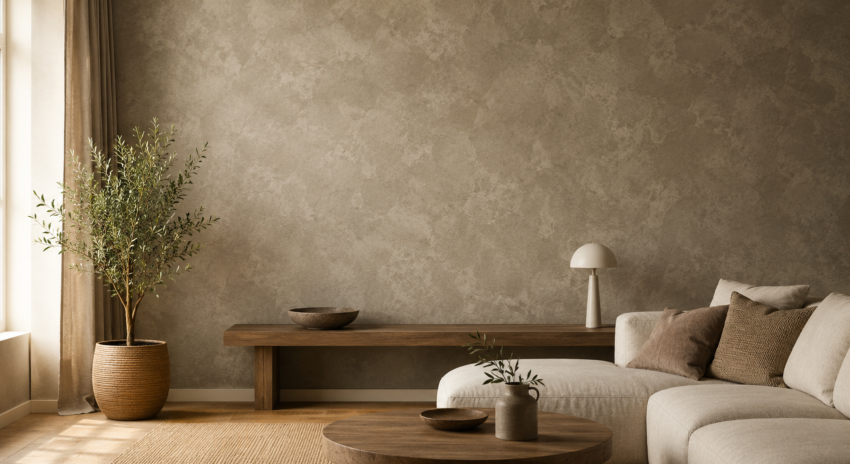 Ton-sur-ton spons-effect op de muur