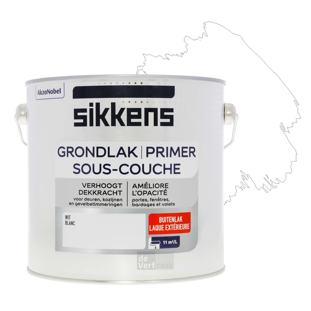Sikkens Grondlak Buitenlak - 2,5 liter Wit