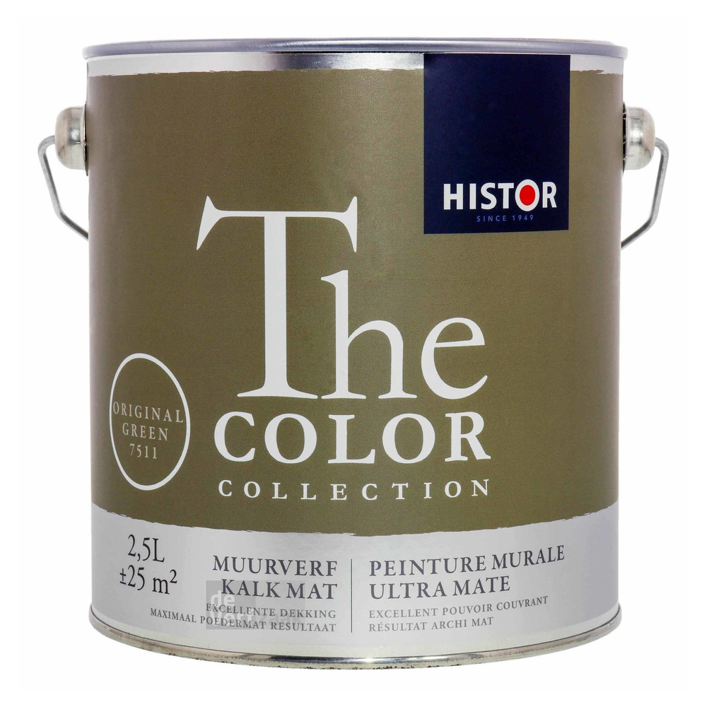 Histor The Color Collection Muurverf Kalkmat - Original Green - 2,5 liter