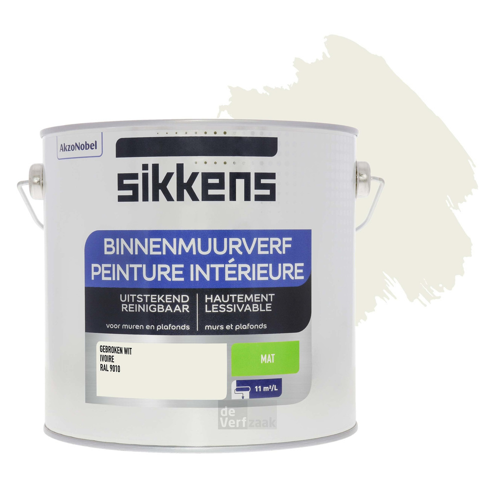 Sikkens Binnenmuurverf Mat - 2,5 liter RAL 9010