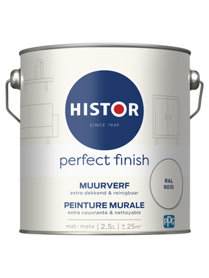 Histor Perfect Finish Muurverf Mat - Ral 9010 - 2,5 liter
