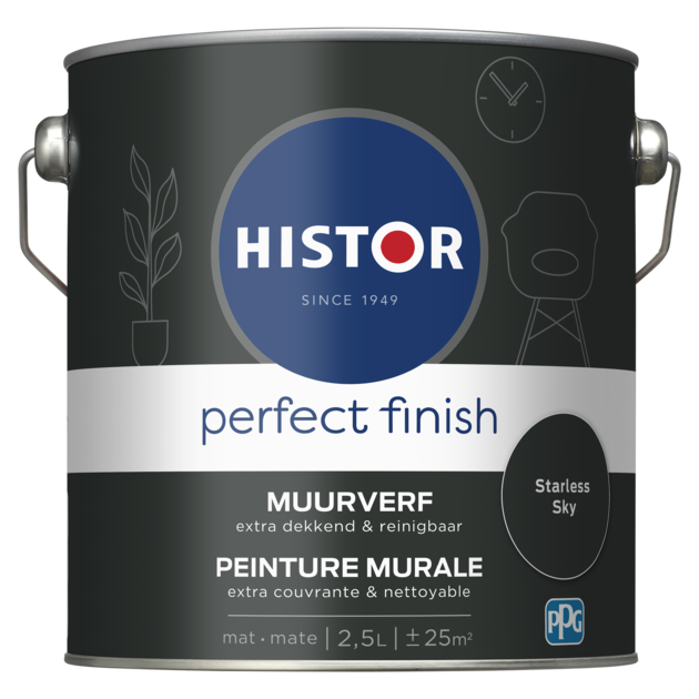 Histor Perfect Finish Muurverf Mat - Starless Sky - 2,5 liter