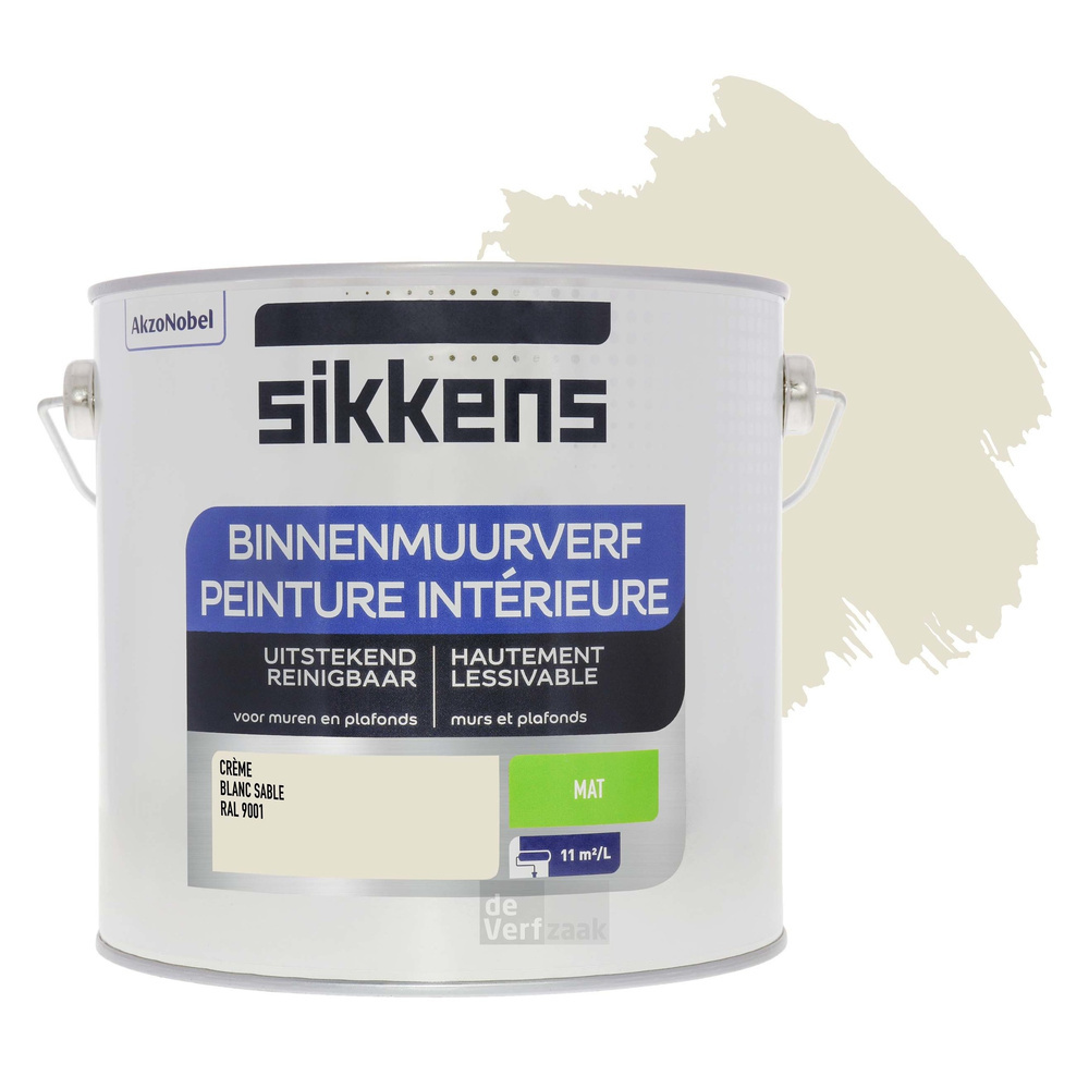 Sikkens Binnenmuurverf Mat - 2,5 liter RAL 9001
