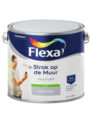 Flexa Strak op de Muur Muurverf - Mat - 2,5 liter - Beton Flexa Strak op de Muur Muurverf - Mat - 2,5 liter - Beton