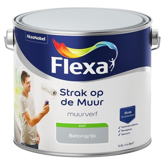 Flexa Strak op de Muur Muurverf - Mat - 2,5 liter - Beton