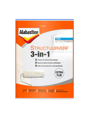 Alabastine Structuurverf 3-in-1 - 5 liter Wit Alabastine Structuurverf 3-in-1 - 5 liter Wit