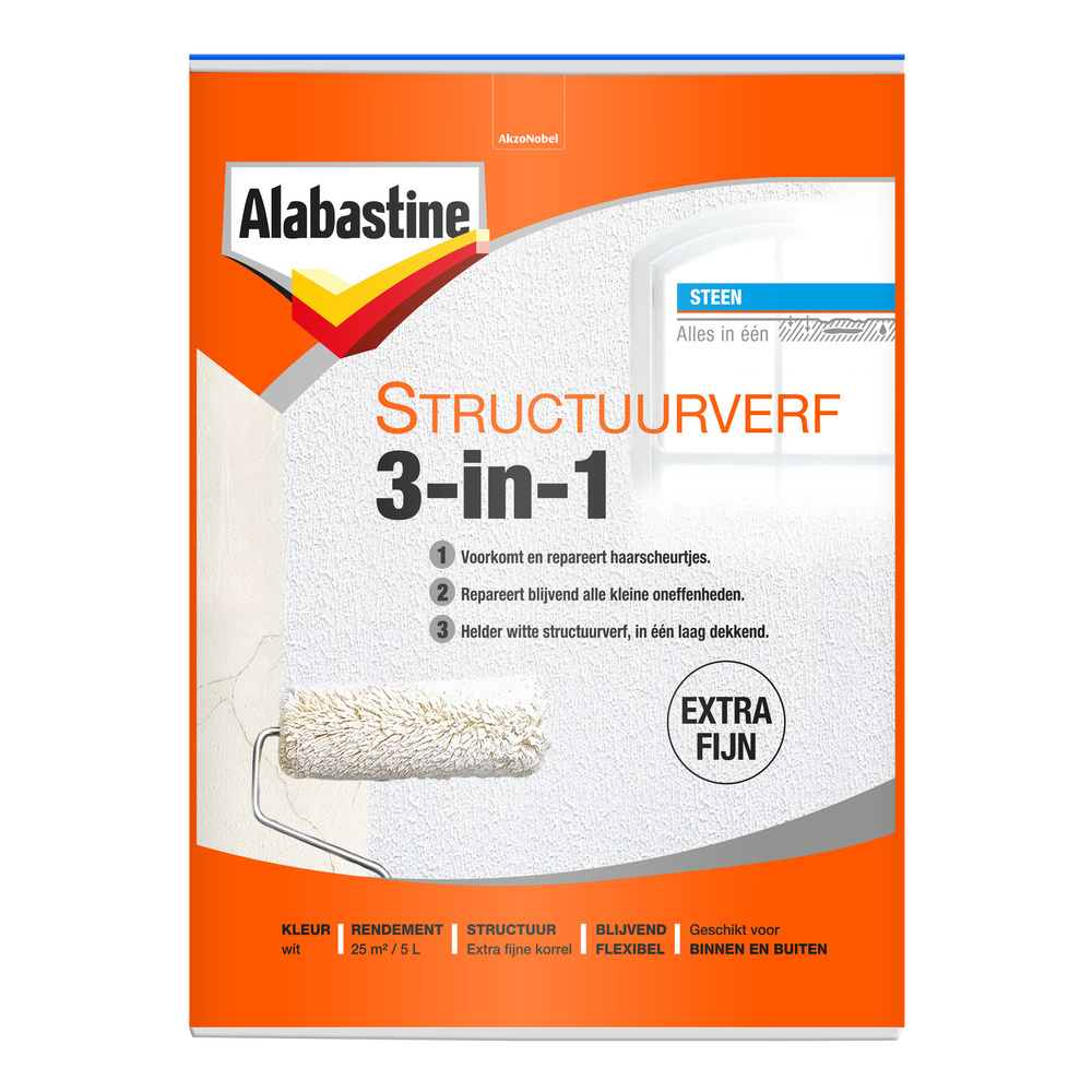 Alabastine Structuurverf 3-in-1 - 5 liter Wit