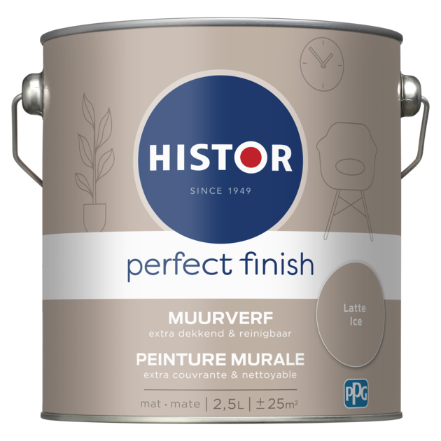 Histor Perfect Finish Muurverf Mat - Latte Ice - 2,5 liter