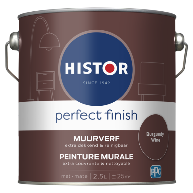 Histor Perfect Finish Muurverf Mat - Burgundy Wine - 2,5 liter