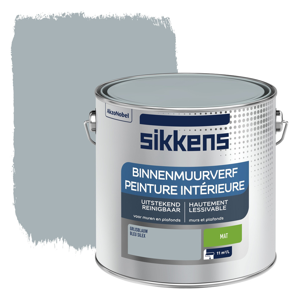 Sikkens Binnenmuurverf Mat - 2,5 liter Grijsblauw