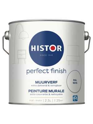 Histor Perfect Finish Muurverf Mat - Ral 9016 - 2,5 liter