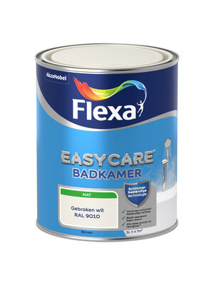 Flexa Easycare Muurverf Badkamer Mat - RAL 9010 - 1 liter Flexa Easycare Muurverf Badkamer Mat - RAL 9010 - 1 liter