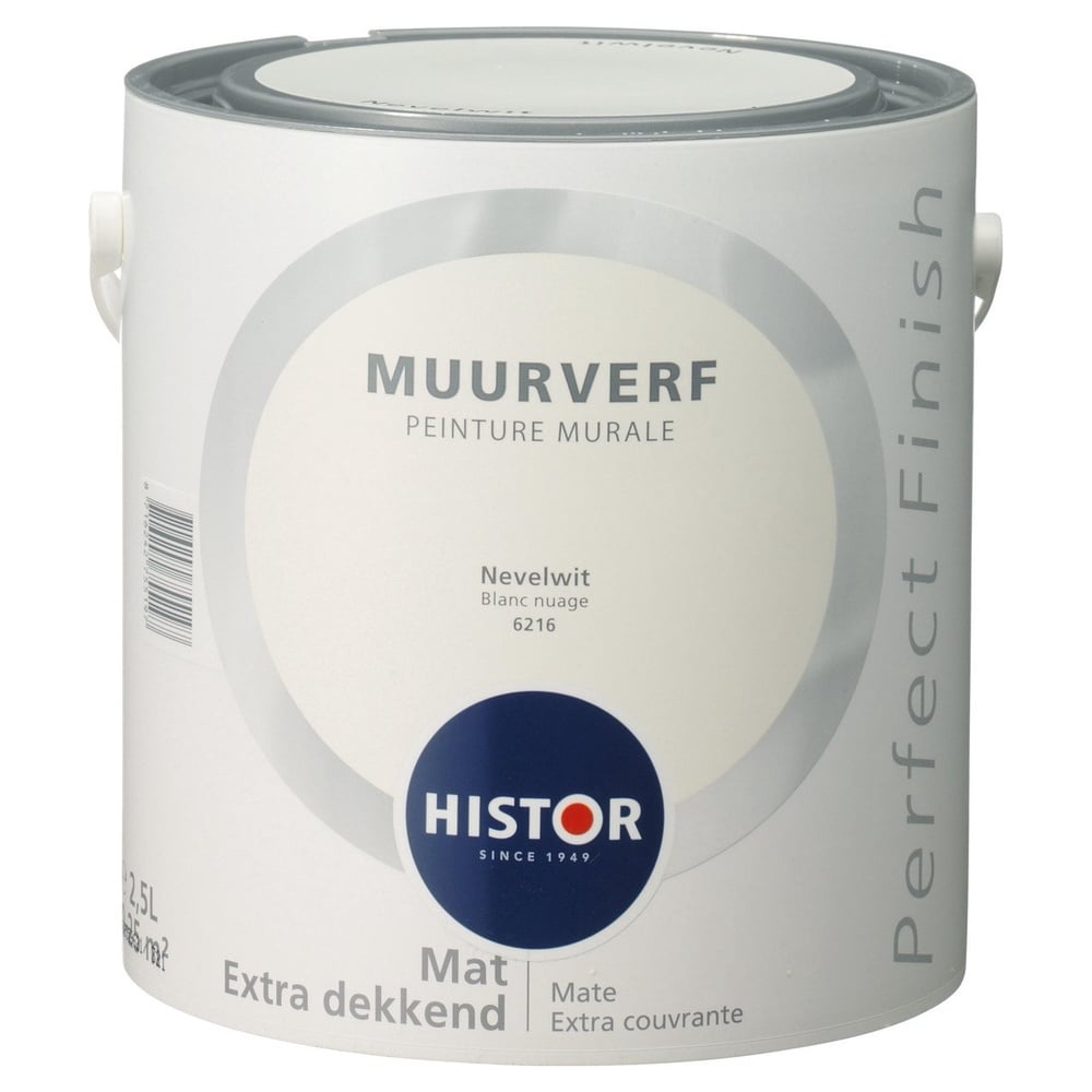 Histor Perfect Finish Muurverf Mat - Nevelwit - 2,5 liter
