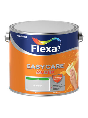 Flexa Easycare Muurverf Mat - Lichtgrijs - 2,5 liter Flexa Easycare Muurverf Mat - Lichtgrijs - 2,5 liter