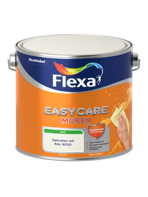 Flexa Easycare Muurverf Mat - RAL 9010 - 2,5 liter Flexa Easycare Muurverf Mat - RAL 9010 - 2,5 liter