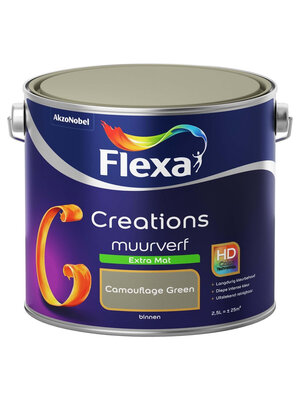 Flexa Creations Muurverf Extra Mat - Camouflage Green Flexa Creations Muurverf Extra Mat - Camouflage Green
