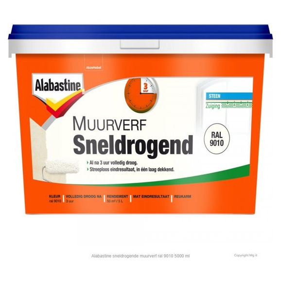 Alabastine Sneldrogende Muurverf - RAL 9010