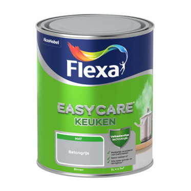 Flexa Easycare Muurverf Keuken Mat - Betongrijs - 1 liter