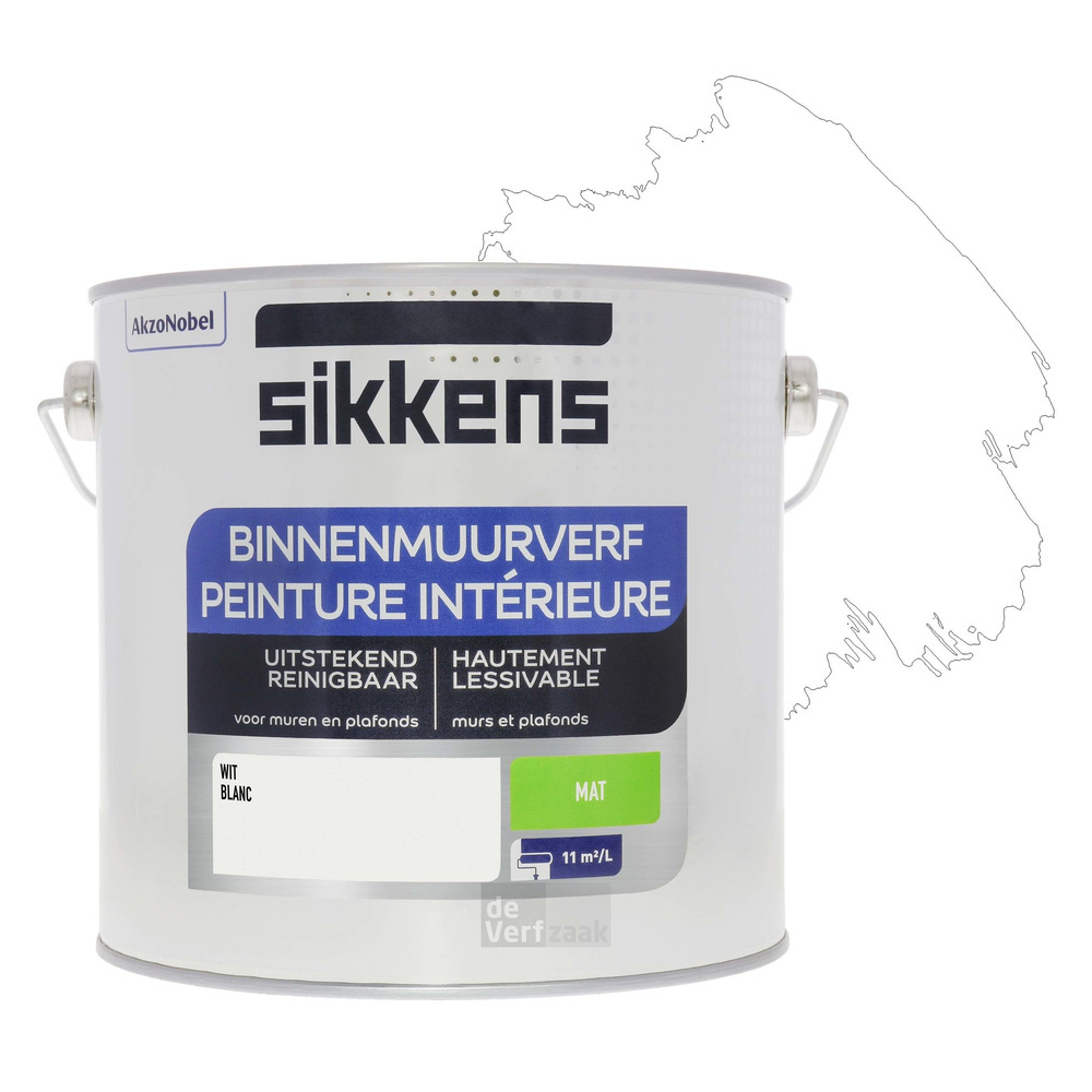 Sikkens Binnenmuurverf Mat - 2,5 liter Wit