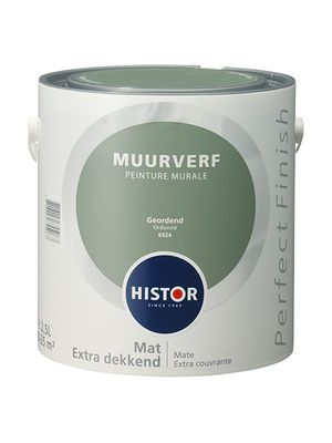 Histor Perfect Finish Muurverf Mat - Geordend - 2,5 liter Histor Perfect Finish Muurverf Mat - Geordend - 2,5 liter