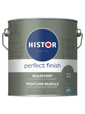 Histor Perfect Finish Muurverf Mat - Dried Holly - 2,5 liter Histor Perfect Finish Muurverf Mat - Dried Holly - 2,5 liter