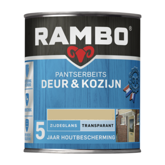 Rambo Pantserbeits Deur & Kozijn Zijdeglans Transparant 750 ml - Teakhout