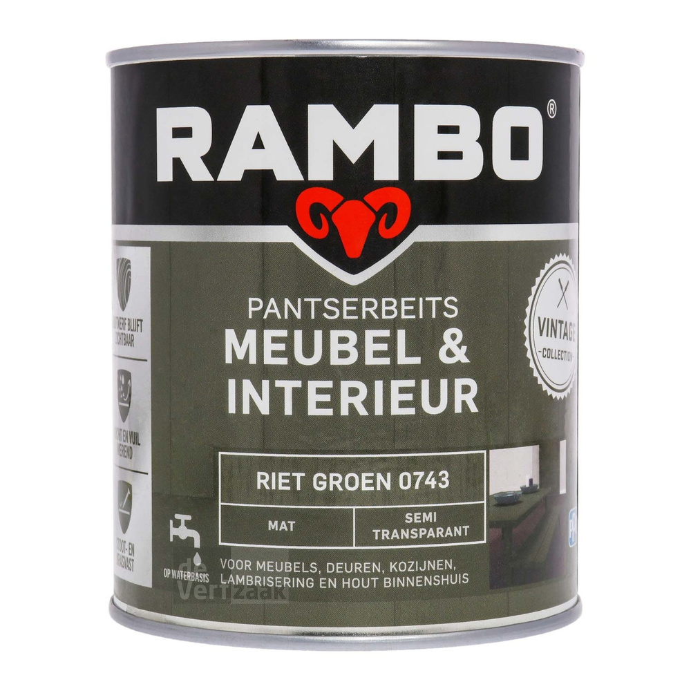 Rambo Pantserbeits Meubel & Interieur Mat 750 ml - Riet Groen