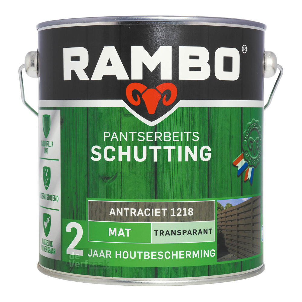 Rambo Pantserbeits Schutting Mat Transparant 2,5 liter - Antraciet