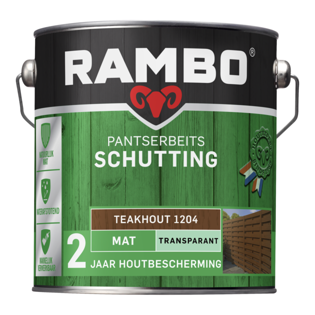 Rambo Pantserbeits Schutting Mat Transparant 2,5 liter - Teakhout