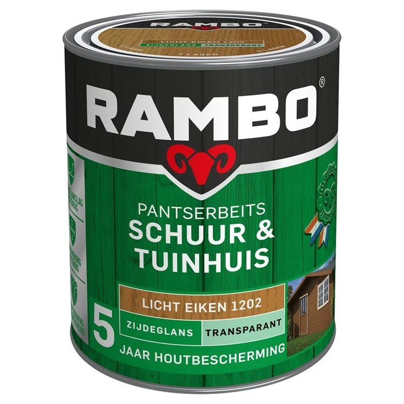 Rambo Pantserbeits Schuur & Tuinhuis Zijdeglans Transparant - Licht eiken
