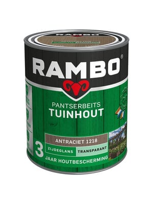 Rambo Pantserbeits Tuinhout Zijdeglans Transparant - 750 ml Antraciet Rambo Pantserbeits Tuinhout Zijdeglans Transparant - 750 ml Antraciet