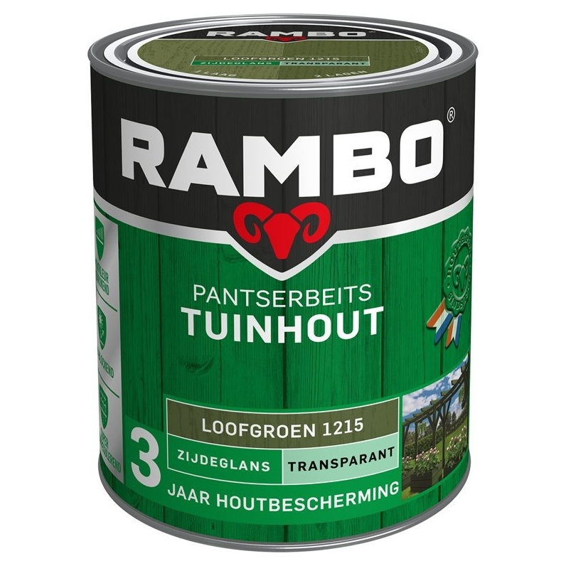 Rambo Pantserbeits Tuinhout Zijdeglans Transparant - Loofgroen