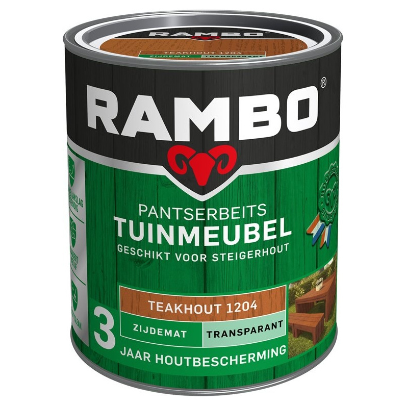 Rambo Pantserbeits Tuinmeubel Zijdemat Transparant - 750 ml Teakhout