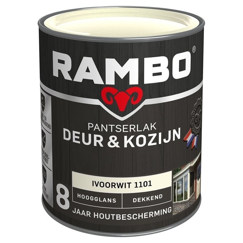 Rambo Pantserlak Deur & Kozijn Hoogglans Dekkend - Ivoorwit