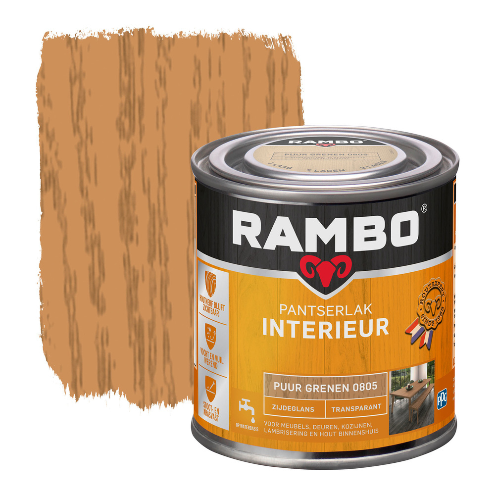 Rambo Pantserlak Interieur Transparant Zijdeglans - Puur grenen