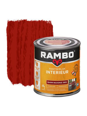 Rambo Pantserlak Interieur Transparant Zijdeglans - Warm mahonie Rambo Pantserlak Interieur Transparant Zijdeglans - Warm mahonie