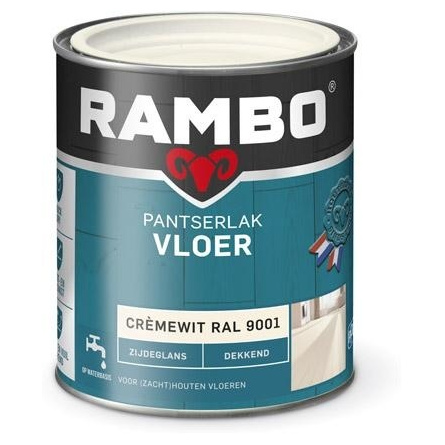 Rambo Pantserlak Vloer Dekkend Zijdeglans - Cremewit Ral 9001
