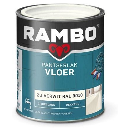 Rambo Pantserlak Vloer Dekkend Zijdeglans - Zuiverwit Ral 9010