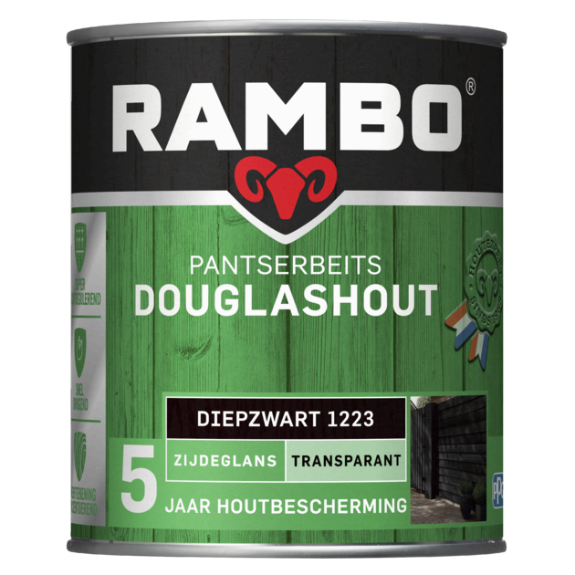 Rambo Pantserbeits Douglashout Transparant - Diepzwart