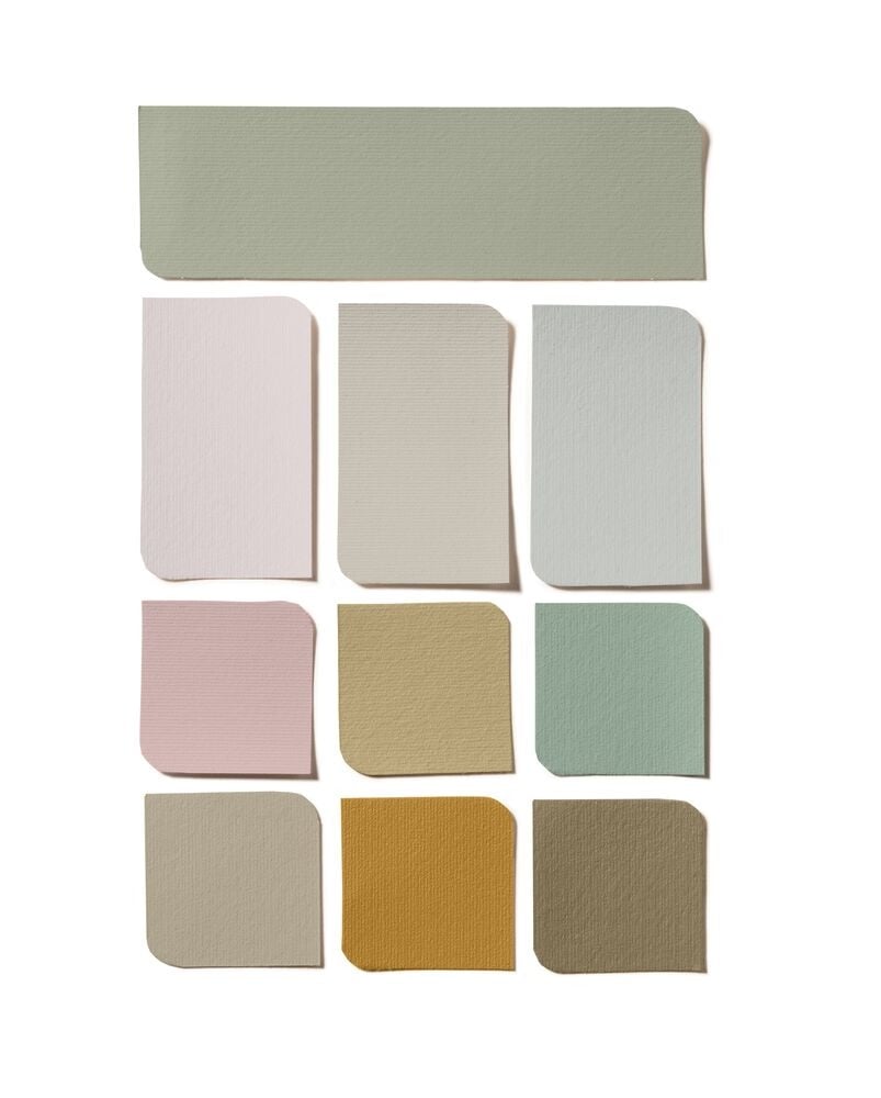 Flexa kleurpalet 2027 rond Soulful Sage met groen roze geel en warme neutrale tinten