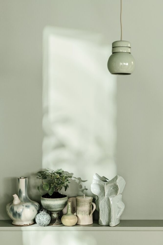 Stylingdetail in zachte groentinten uit de Flexa kleurtrends 2027