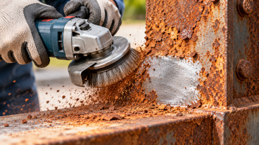 Zware roest mechanisch verwijderen