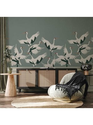 Annet Weelink Stork Teal 150x280cm