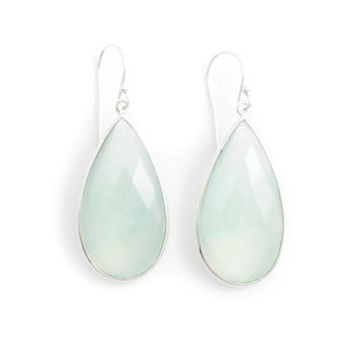 Aqua chalcedoon oorbellen