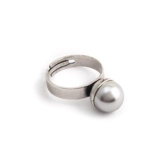 Krikor Licht grijze parel ring 10 mm