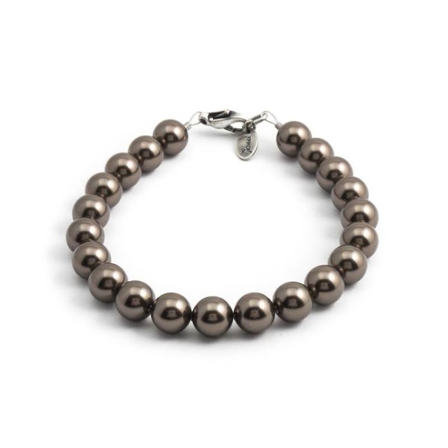 Parel armband met brown pearl kristal parels van 8 mm