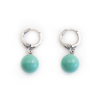 Krikor Creool oorbellen jade pearls verzilverd