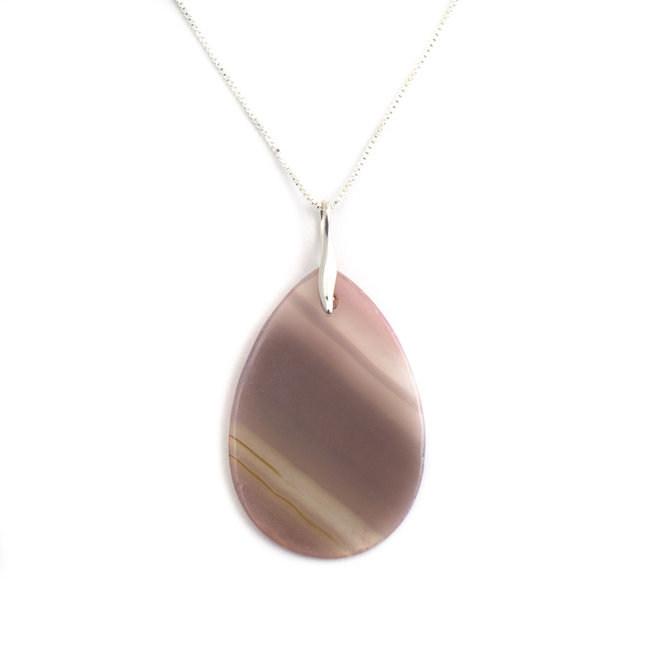 Zilveren hanger met gestreepte onyx