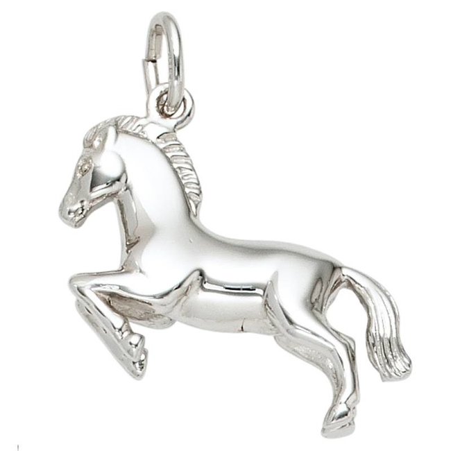 Zilveren kinder bedeltje paard 925 sterling zilver