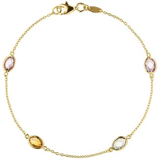 JOBO Gouden armband edelstenen 19 cm